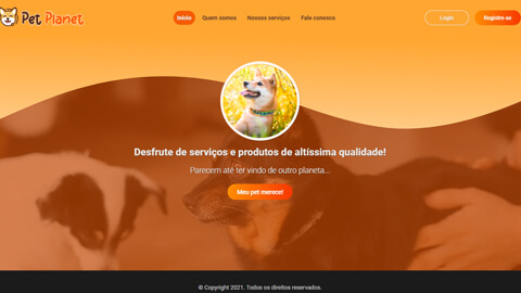 PetPlanet páginas principais